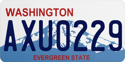 WA license plate AXU0229
