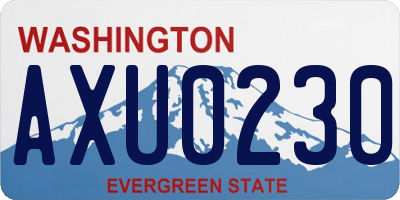 WA license plate AXU0230