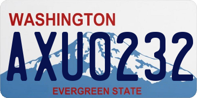 WA license plate AXU0232