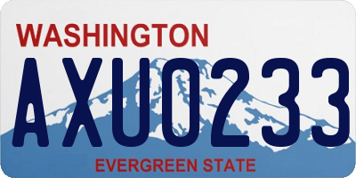 WA license plate AXU0233