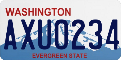 WA license plate AXU0234