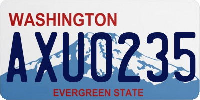 WA license plate AXU0235