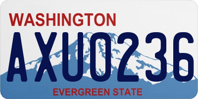 WA license plate AXU0236