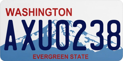 WA license plate AXU0238
