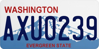 WA license plate AXU0239