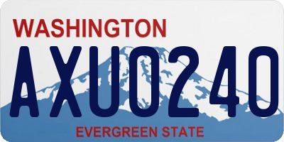 WA license plate AXU0240