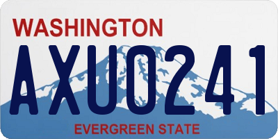 WA license plate AXU0241