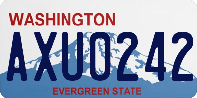 WA license plate AXU0242