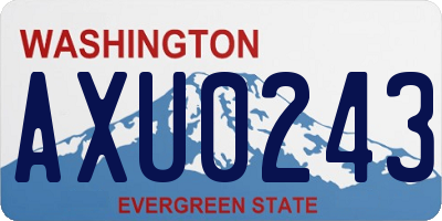 WA license plate AXU0243