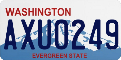 WA license plate AXU0249