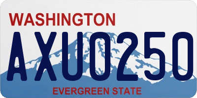 WA license plate AXU0250