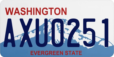 WA license plate AXU0251