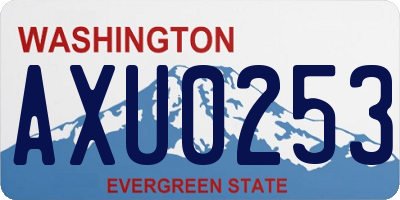 WA license plate AXU0253
