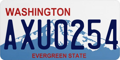 WA license plate AXU0254