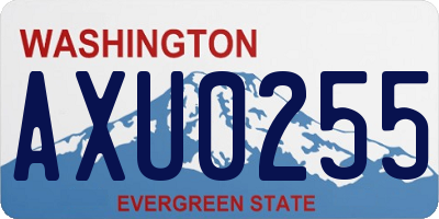 WA license plate AXU0255
