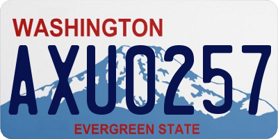 WA license plate AXU0257
