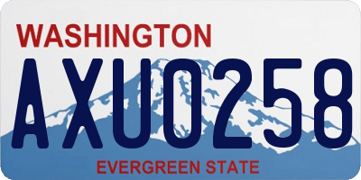 WA license plate AXU0258