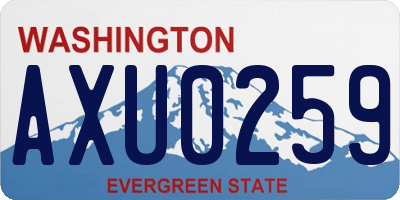 WA license plate AXU0259