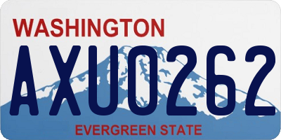 WA license plate AXU0262