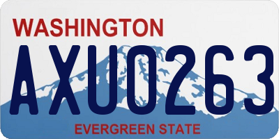 WA license plate AXU0263