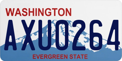 WA license plate AXU0264