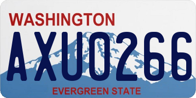 WA license plate AXU0266