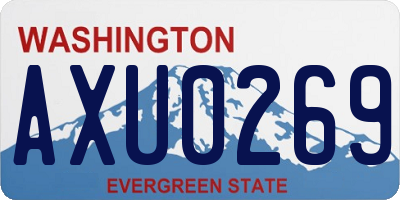 WA license plate AXU0269