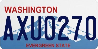 WA license plate AXU0270