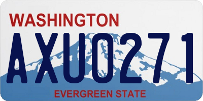 WA license plate AXU0271