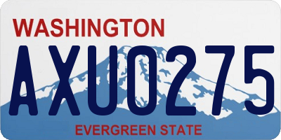 WA license plate AXU0275