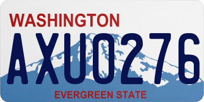 WA license plate AXU0276