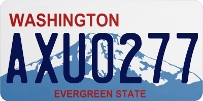 WA license plate AXU0277