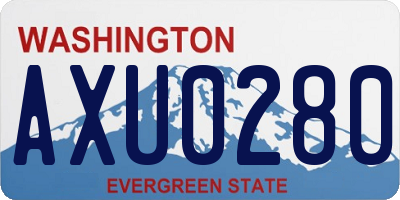 WA license plate AXU0280