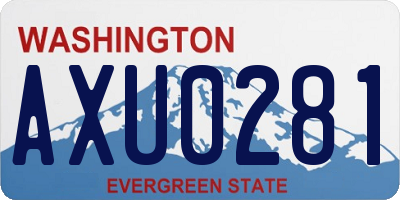 WA license plate AXU0281