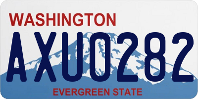 WA license plate AXU0282