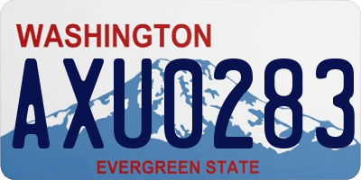 WA license plate AXU0283