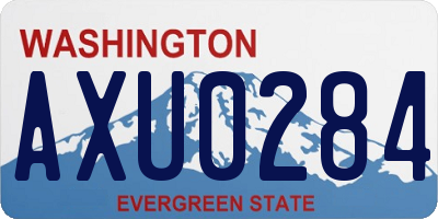 WA license plate AXU0284