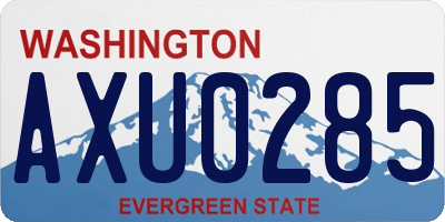 WA license plate AXU0285