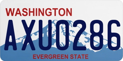 WA license plate AXU0286