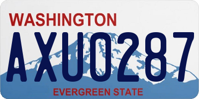 WA license plate AXU0287