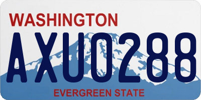 WA license plate AXU0288