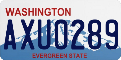 WA license plate AXU0289