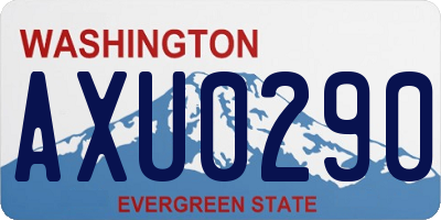 WA license plate AXU0290