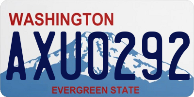 WA license plate AXU0292