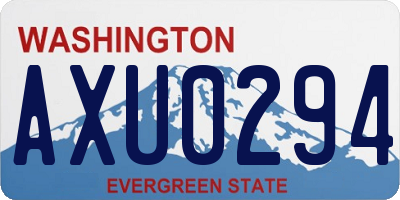 WA license plate AXU0294