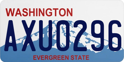 WA license plate AXU0296