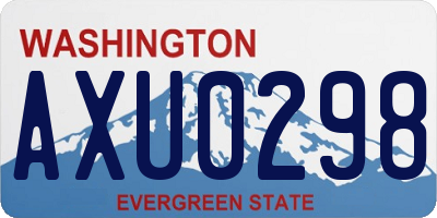 WA license plate AXU0298