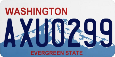 WA license plate AXU0299