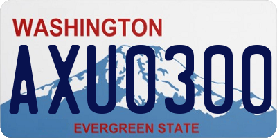 WA license plate AXU0300
