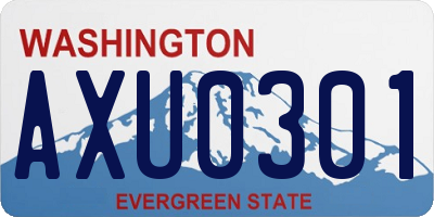 WA license plate AXU0301